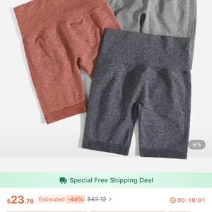 SHEIN Spandex Athletic Shorts High-Waisted Seamless Butt Scrunch